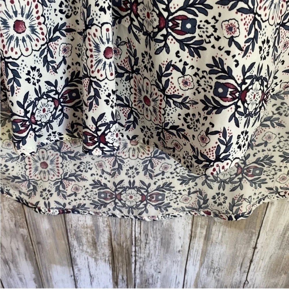 Loft White Sleeveless Floral High Low - Picture 2 of 6